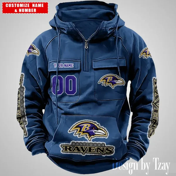 Baltimore Ravens Drawstring Vintage Men Hoodies AZVMHD609