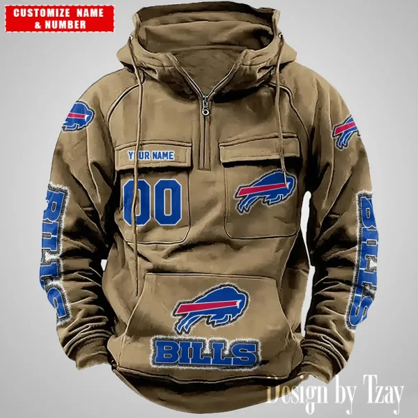 Buffalo Bills Drawstring Vintage Men Hoodies AZVMHD610