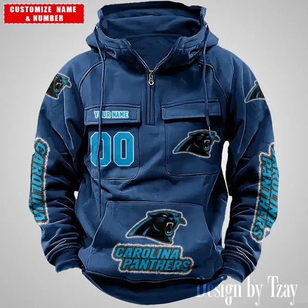 Carolina Panthers Drawstring Vintage Men Hoodies AZVMHD611