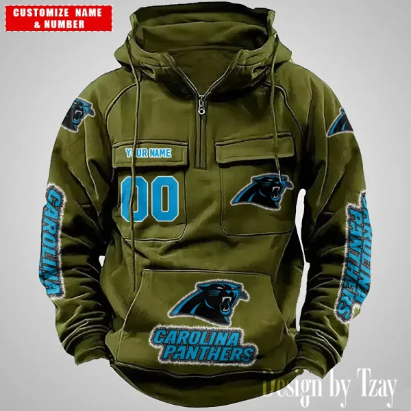 Carolina Panthers Drawstring Vintage Men Hoodies AZVMHD611 - Image 6