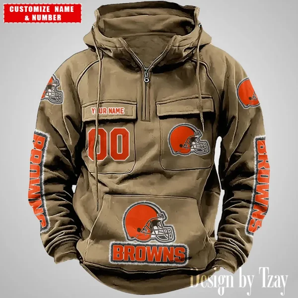 Cleveland Browns Drawstring Vintage Men Hoodies AZVMHD614