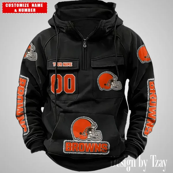 Cleveland Browns Drawstring Vintage Men Hoodies AZVMHD614 - Image 5