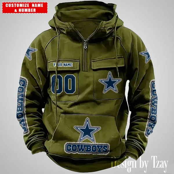 Dallas Cowboys Drawstring Vintage Men Hoodies AZVMHD615 - Image 2