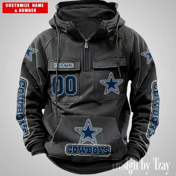 Dallas Cowboys Drawstring Vintage Men Hoodies AZVMHD615 - Image 6