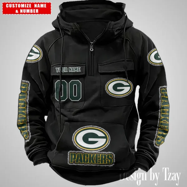 Green Bay Packers Drawstring Vintage Men Hoodies AZVMHD618 - Image 3