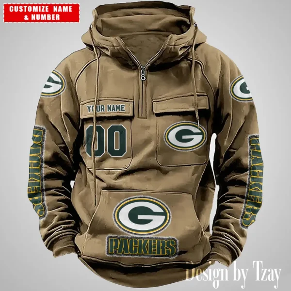 Green Bay Packers Drawstring Vintage Men Hoodies AZVMHD618 - Image 5