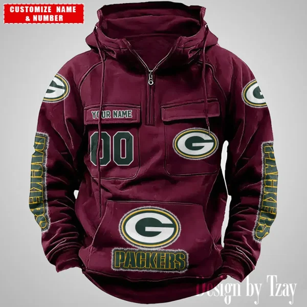 Green Bay Packers Drawstring Vintage Men Hoodies AZVMHD618 - Image 6