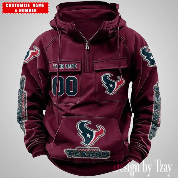 Houston Texans Drawstring Vintage Men Hoodies AZVMHD619