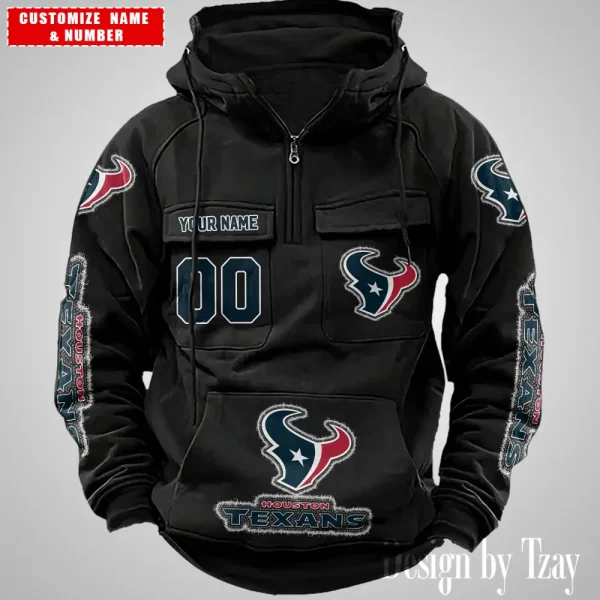 Houston Texans Drawstring Vintage Men Hoodies AZVMHD619 - Image 2