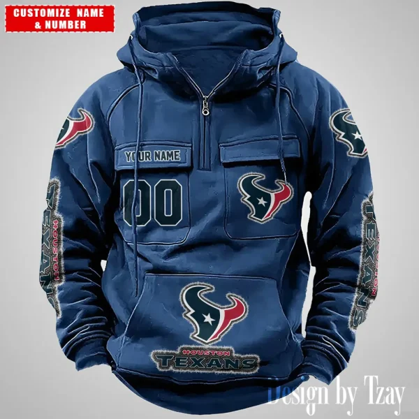 Houston Texans Drawstring Vintage Men Hoodies AZVMHD619 - Image 3