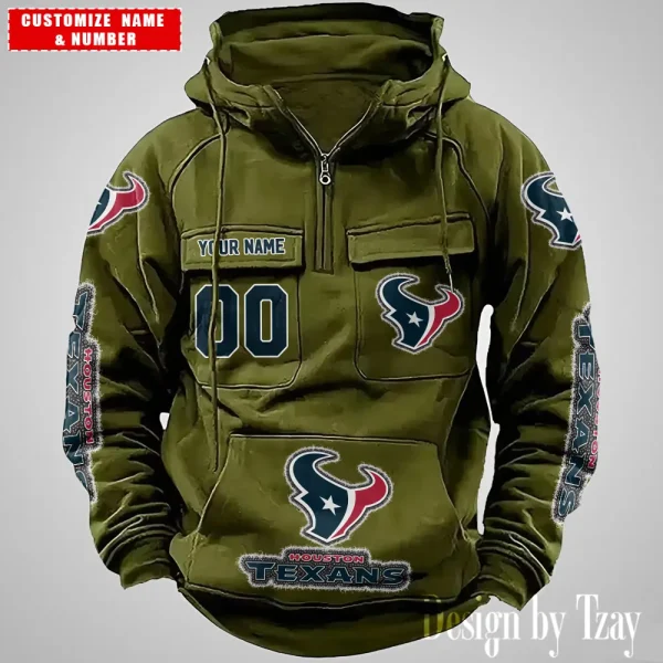 Houston Texans Drawstring Vintage Men Hoodies AZVMHD619 - Image 4