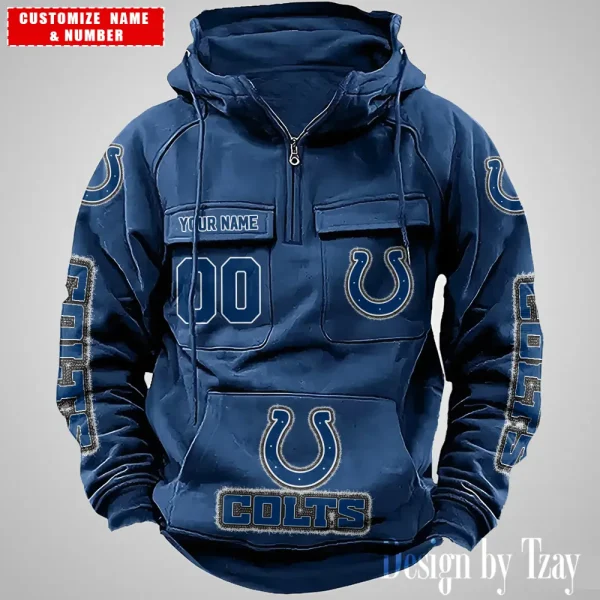 Indianapolis Colts Drawstring Vintage Men Hoodies AZVMHD620