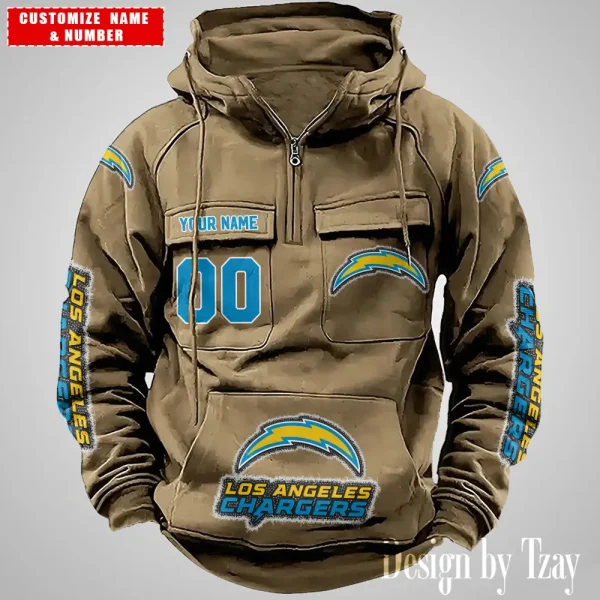 Los Angeles Chargers Drawstring Vintage Men Hoodies AZVMHD624