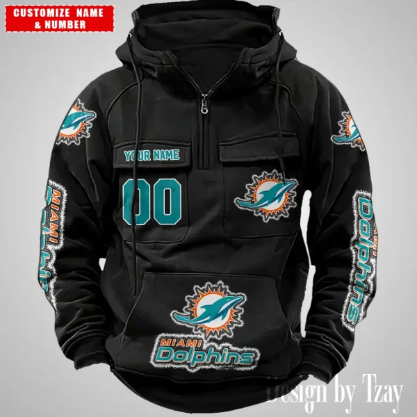 Miami Dolphins Drawstring Vintage Men Hoodies AZVMHD626