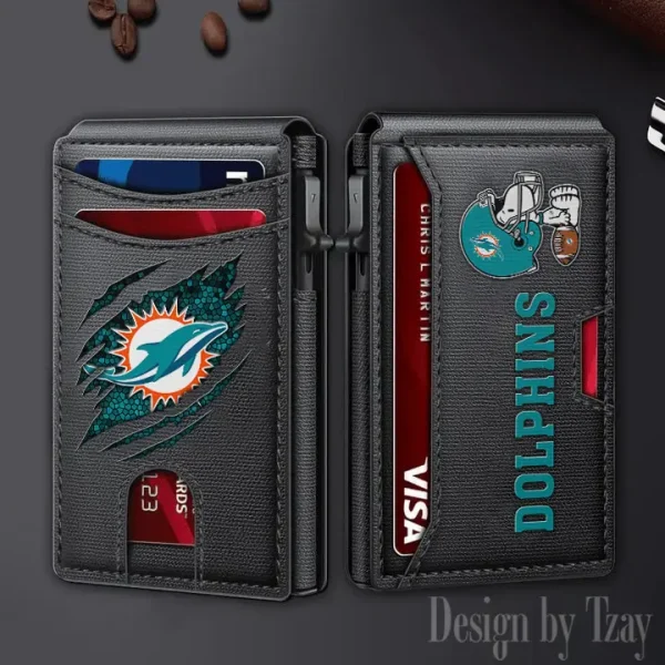 Miami Dolphins Slim Minimalist Pocket Wallet SPTSWC101