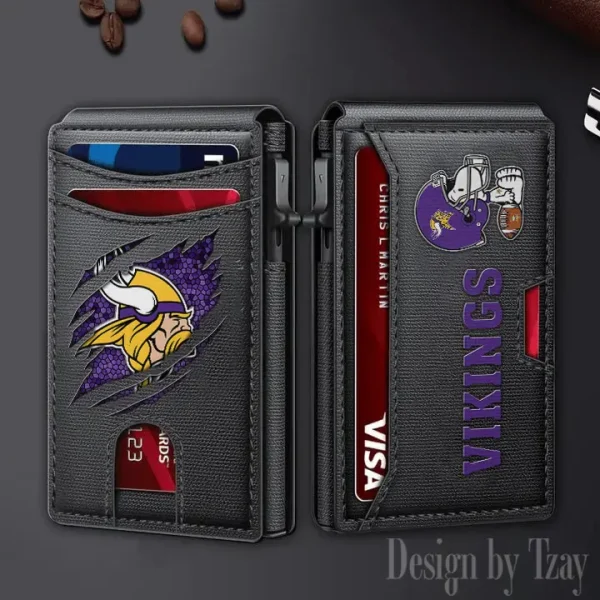 Minnesota Vikings Slim Minimalist Pocket Wallet SPTSWC102