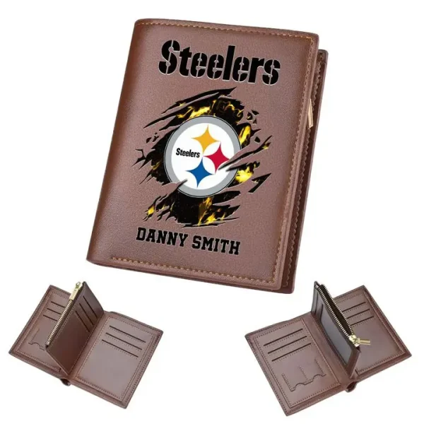 Pittsburgh Steelers Leather Vertical Wallet SPTLVW001 - Image 3