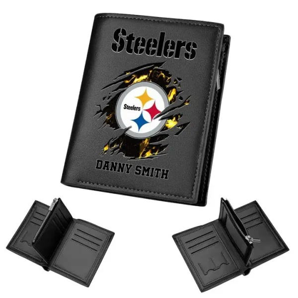 Pittsburgh Steelers Leather Vertical Wallet SPTLVW001 - Image 2