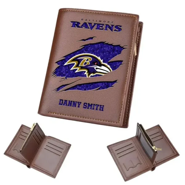 Baltimore Ravens Leather Vertical Wallet SPTLVW012 - Image 3