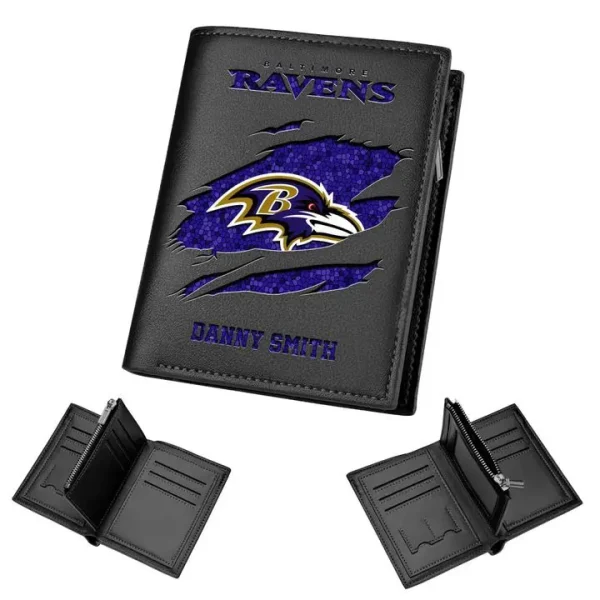 Baltimore Ravens Leather Vertical Wallet SPTLVW012 - Image 2