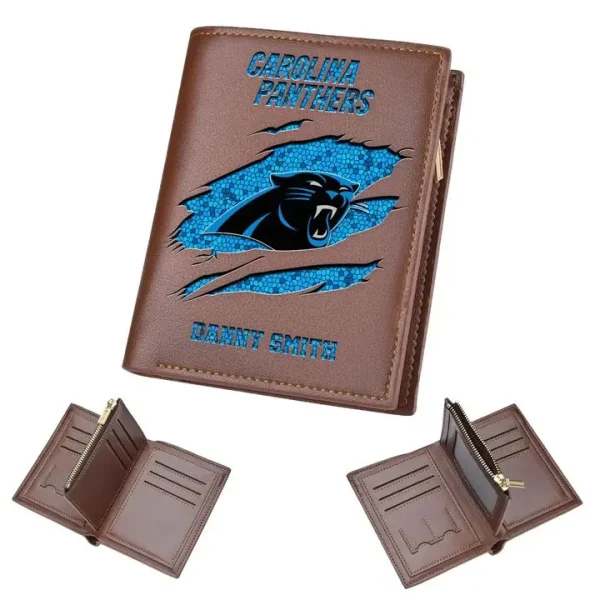 Carolina Panthers Leather Vertical Wallet SPTLVW014 - Image 3