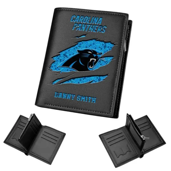 Carolina Panthers Leather Vertical Wallet SPTLVW014 - Image 2