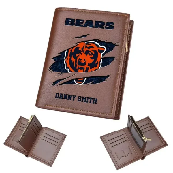 Chicago Bears Leather Vertical Wallet SPTLVW015 - Image 3