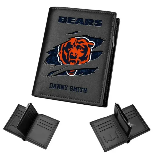 Chicago Bears Leather Vertical Wallet SPTLVW015 - Image 2