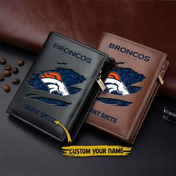 Denver Broncos Leather Vertical Wallet SPTLVW036