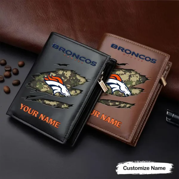 Denver Broncos Leather Vertical Wallet SPTLVW037