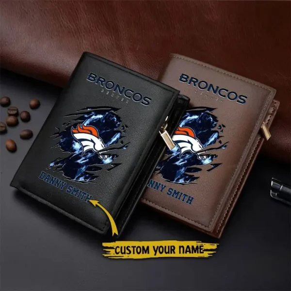 Denver Broncos Leather Vertical Wallet SPTLVW038