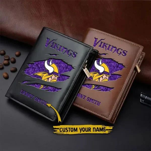 Minnesota Vikings Leather Vertical Wallet SPTLVW069