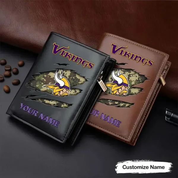 Minnesota Vikings Leather Vertical Wallet SPTLVW071