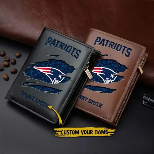 New England Patriots Leather Vertical Wallet SPTLVW072