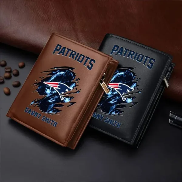 New England Patriots Leather Vertical Wallet SPTLVW073