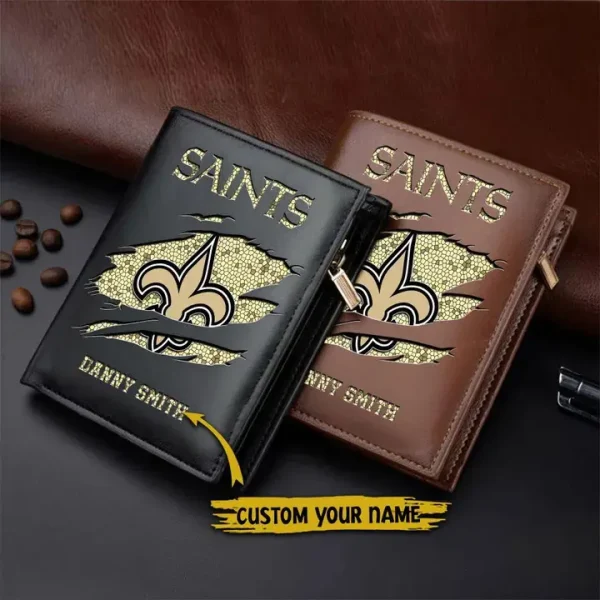 New Orleans Saints Leather Vertical Wallet SPTLVW075