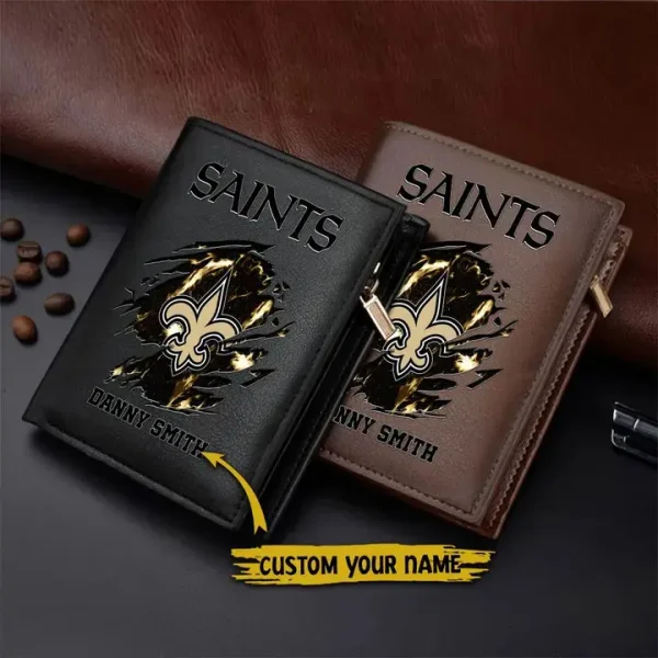 New Orleans Saints Leather Vertical Wallet SPTLVW076