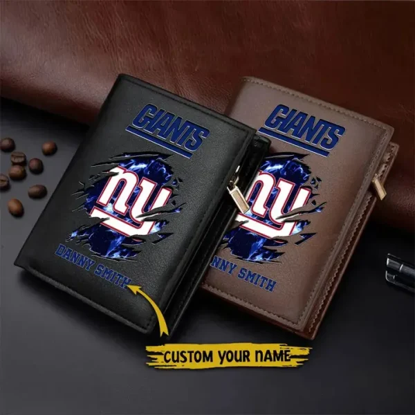 New York Giants Leather Vertical Wallet SPTLVW078