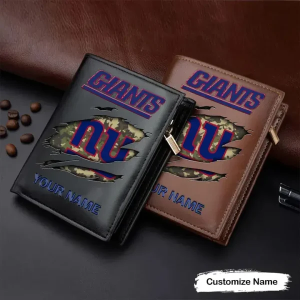 New York Giants Leather Vertical Wallet SPTLVW079