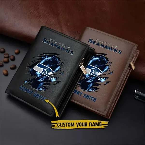 Seattle Seahawks Leather Vertical Wallet SPTLVW090