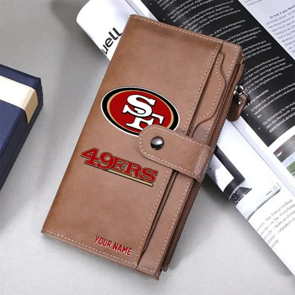 San Francisco 49ers Personalized Long Leather Wallet Special Gifts For Fans SPTLLW001