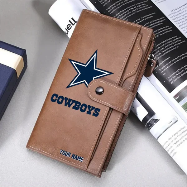 Dallas Cowboys Personalized Long Leather Wallet Special Gifts For Fans SPTLLW006