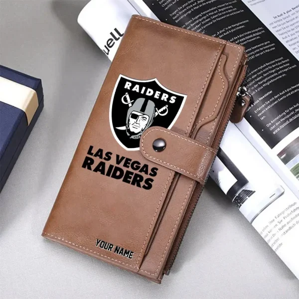 Las Vegas Raiders Personalized Long Leather Wallet Special Gifts For Fans SPTLLW008