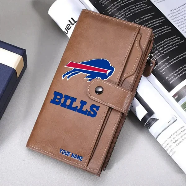 Buffalo Bills Personalized Long Leather Wallet Special Gifts For Fans SPTLLW012