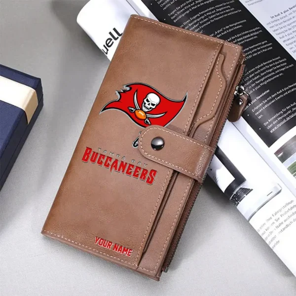 Tampa Bay Buccaneers Personalized Long Leather Wallet Special Gifts For Fans SPTLLW015