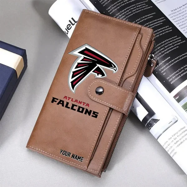 Atlanta Falcons Personalized Long Leather Wallet Special Gifts For Fans SPTLLW017