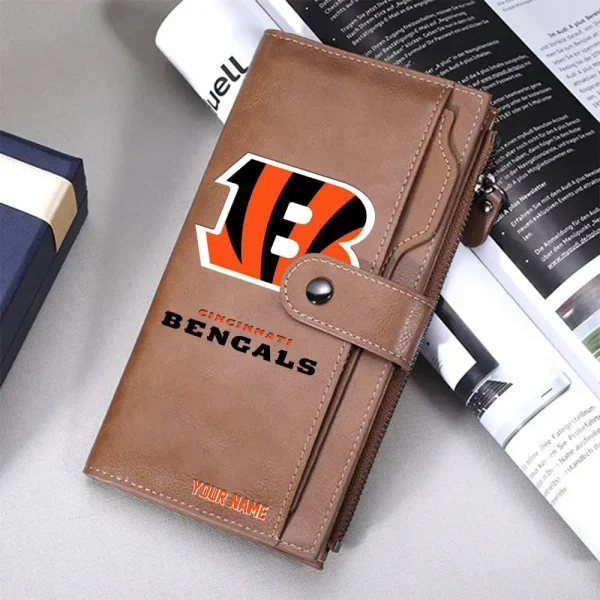 Cincinnati Bengals Personalized Long Leather Wallet Special Gifts For Fans SPTLLW018