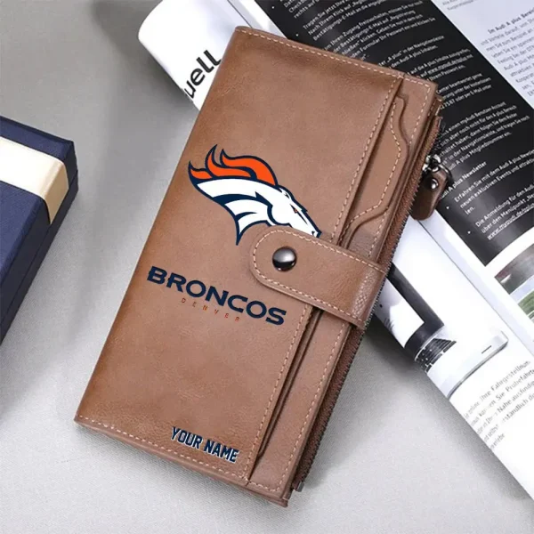 Denver Broncos Personalized Long Leather Wallet Special Gifts For Fans SPTLLW023