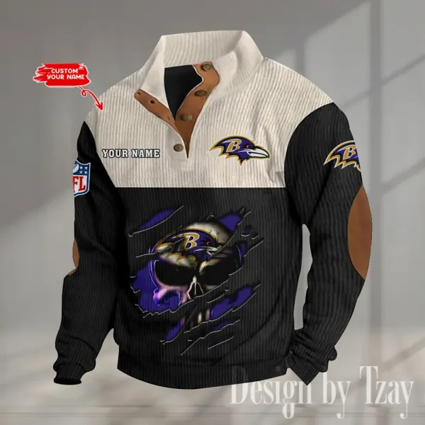 Baltimore Ravens Double Stand Collar Sport Hoodie S9DBSCH1313 - Image 2