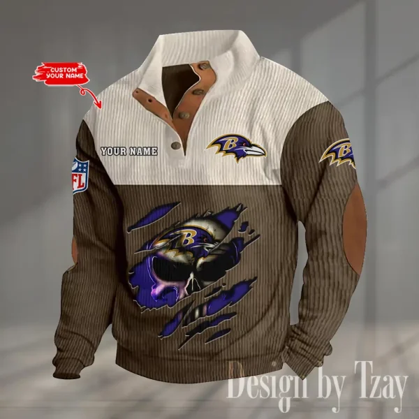 Baltimore Ravens Double Stand Collar Sport Hoodie S9DBSCH1313 - Image 3